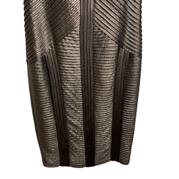 Tadashi Shoji Metallic Bronze Collection Bandage Cocktail Dress Size Small - Picture 5 of 11
